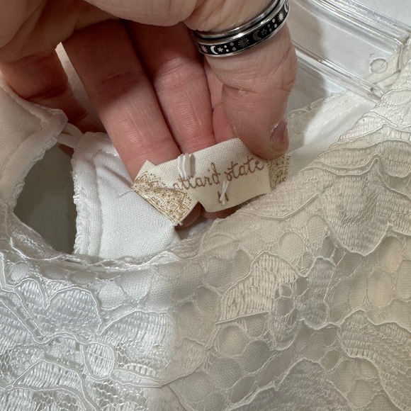 Altar'd State Cottagecore White Lace Sleeveless Fit & Flare Dress Sz M‎ Bridal - Picture 5 of 16